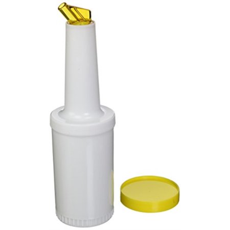 Winco 1 Quart Liquor/Juice Pour Bottle Yellow Spout & Lid; 12 Each; 1 Per Case - High Mart Wholesale