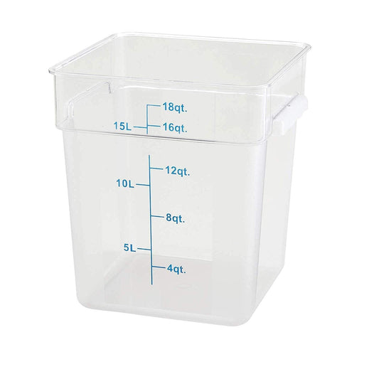 Winco Storage Container Square 18 Quart Clear; 12 Each; 1 Per Case - High Mart Wholesale