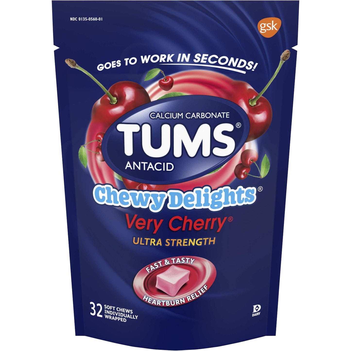 Tums Very Cherry Chewy Delights; 32 Each; 6 Per Case