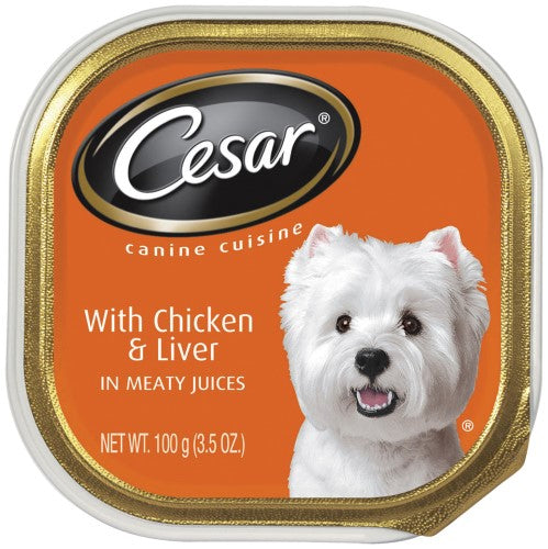 Cesar Canine Cuisine Dog Food Chicken & Liver In Juices; 3.5 Ounce; 24 Per Case