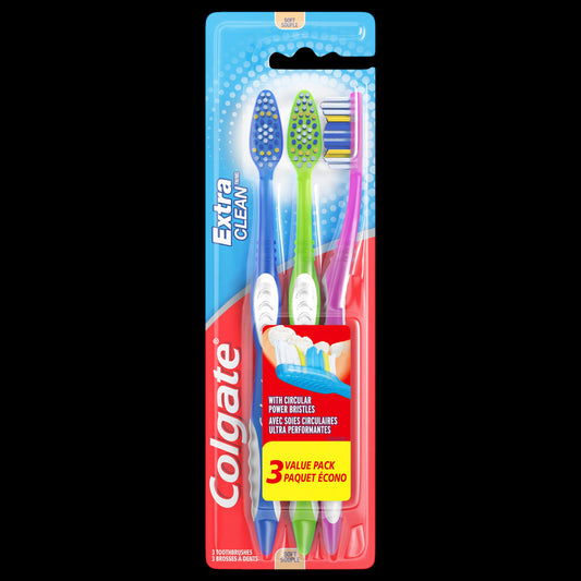 Colgate Toothbrush Manual Extra Deep Clean; 3 Each; 6 Per Box; 4 Per Case