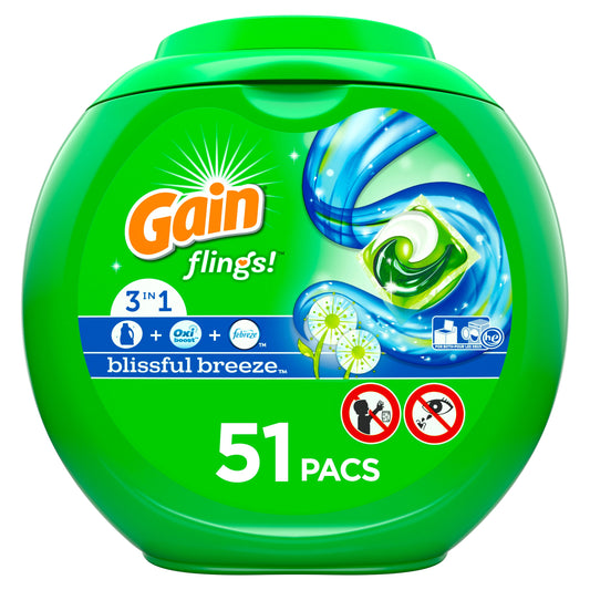 Gain Blissful Breeze Liquid Laundry Detergent; 2.5 Pounds; 4 Per Case