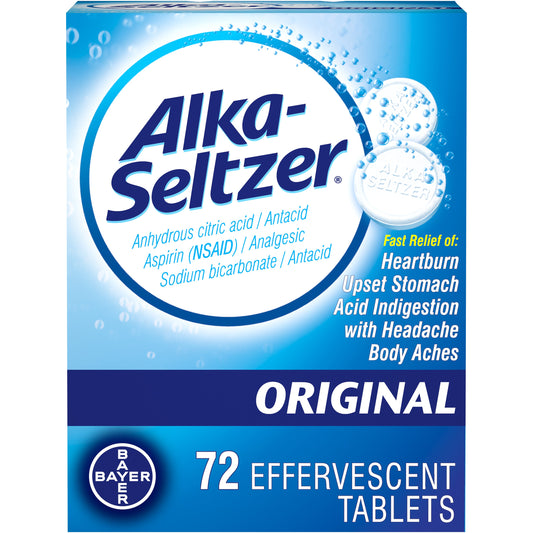 Alka-Seltzer Alka Seltzer Original With Aspirin; 72 Piece; 24 Per Case