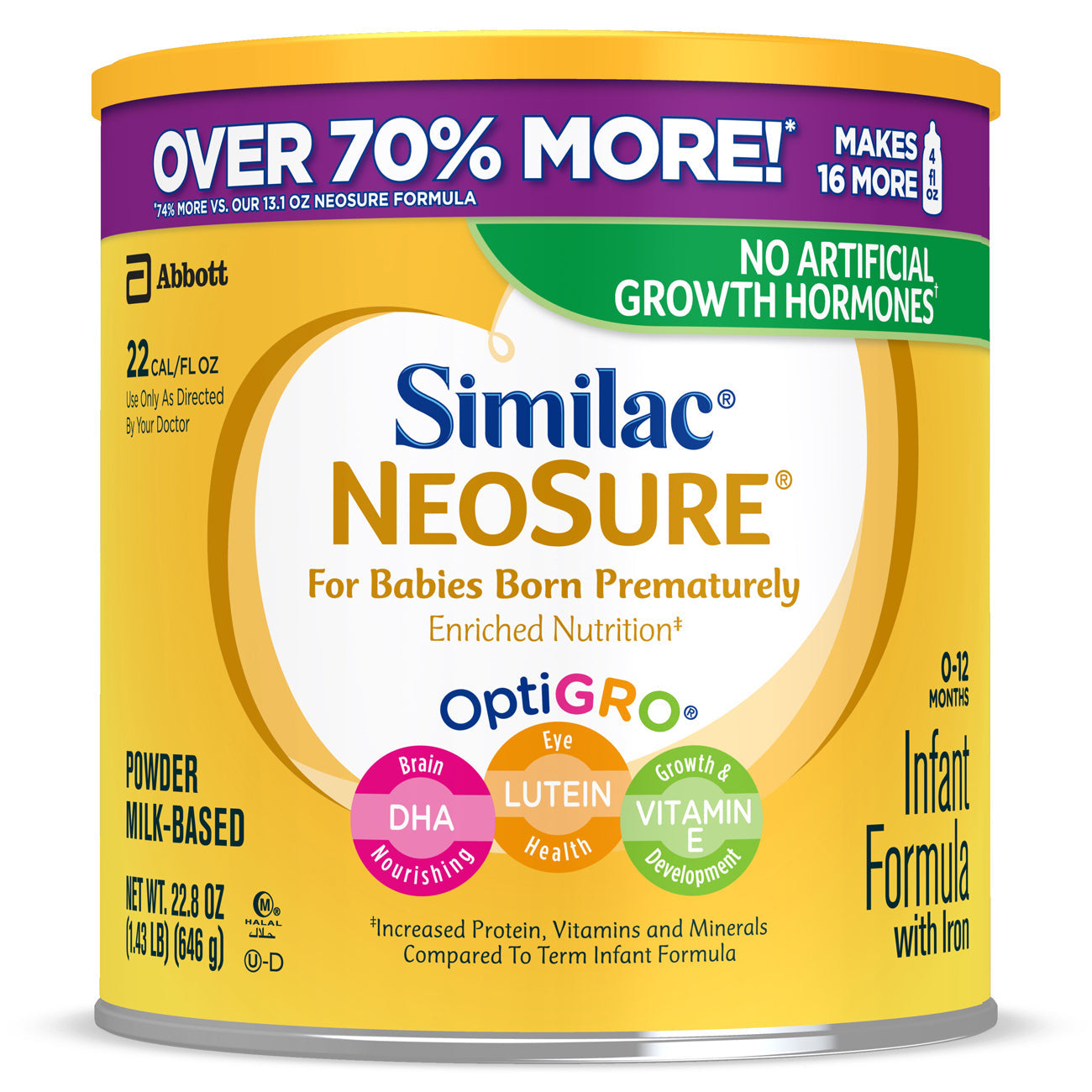 Similac Neosure Premature Milk-Based Powder Infant Formula Can With Iron; 1.43 Pound; 4 Per Case - High Mart Wholesale