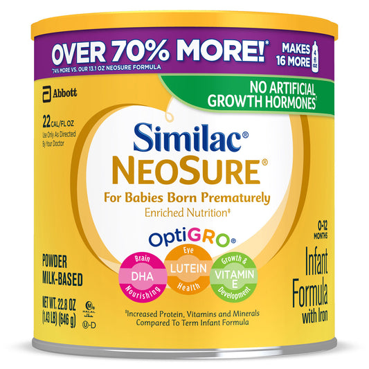 Similac Neosure Premature Milk-Based Powder Infant Formula Can With Iron; 1.43 Pound; 4 Per Case - High Mart Wholesale