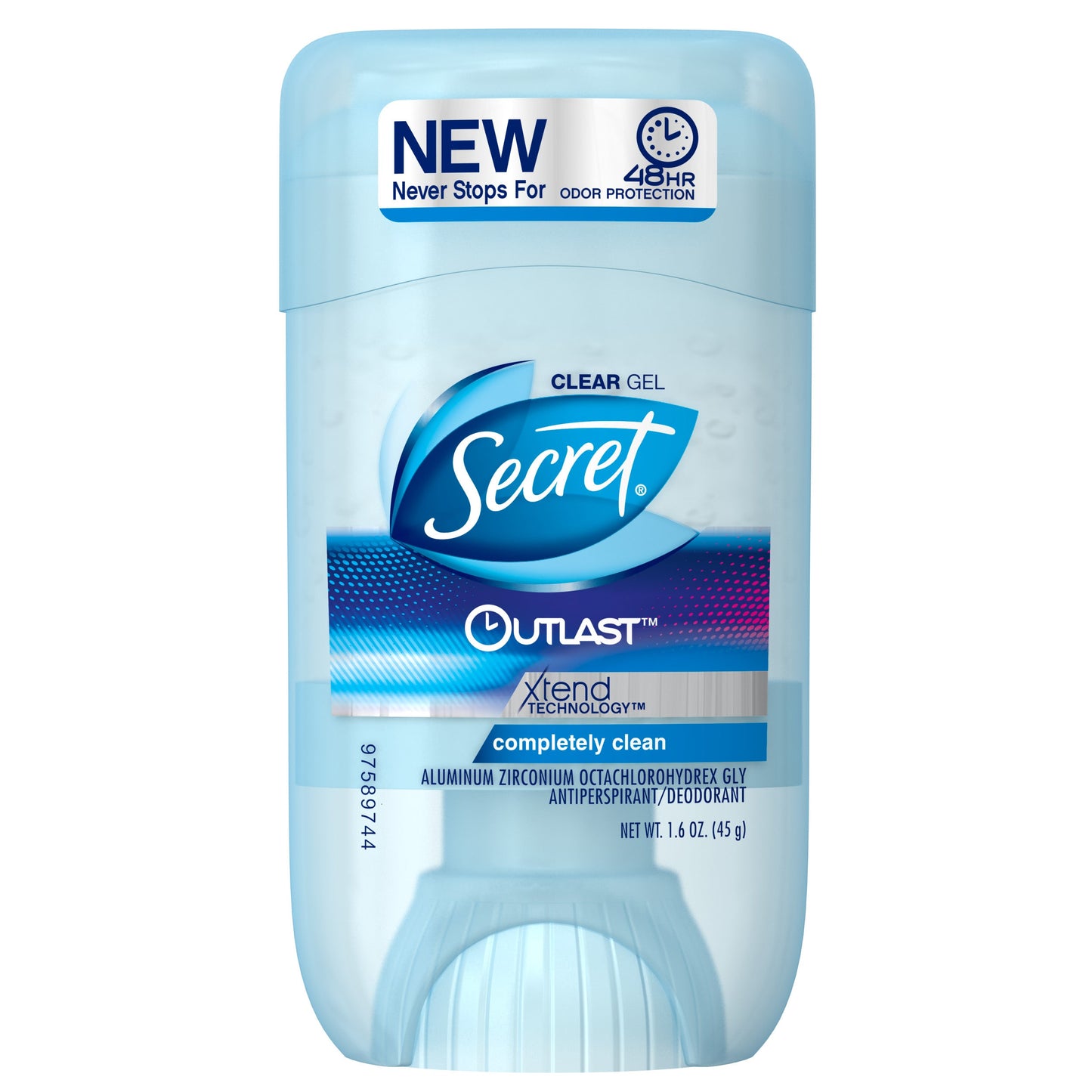 Secret Outlast Clear Gel Antiperspirant/Deodorant; 1.6 Ounce; 6 Per Box; 2 Per Case