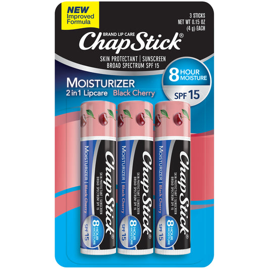 Chapstick Lip Moisturizer Lip Moist Black Cherry Long Card; 0.45 Ounce; 12 Per Box; 6 Per Case - High Mart Wholesale