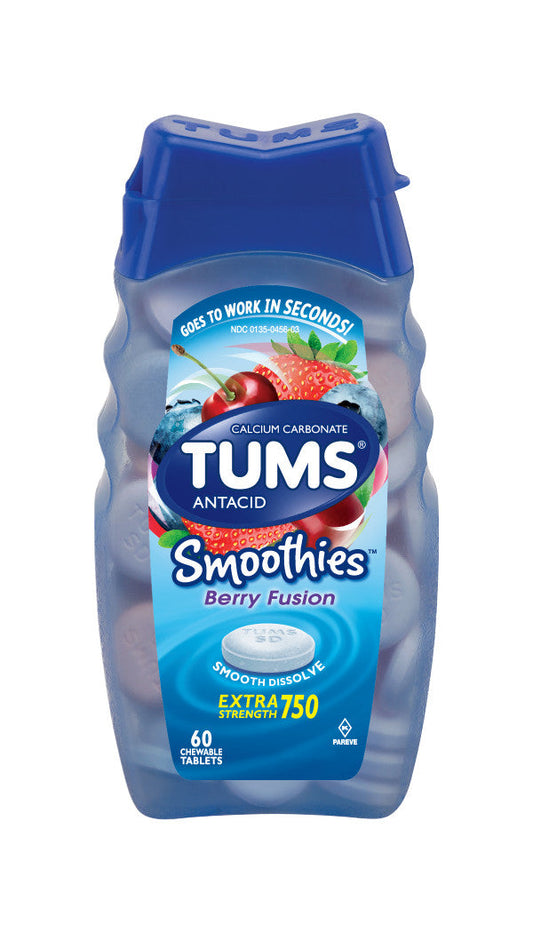 Tums Berry Fusion Smoothie Chewable Tablets; 60 Each; 6 Per Box; 6 Per Case