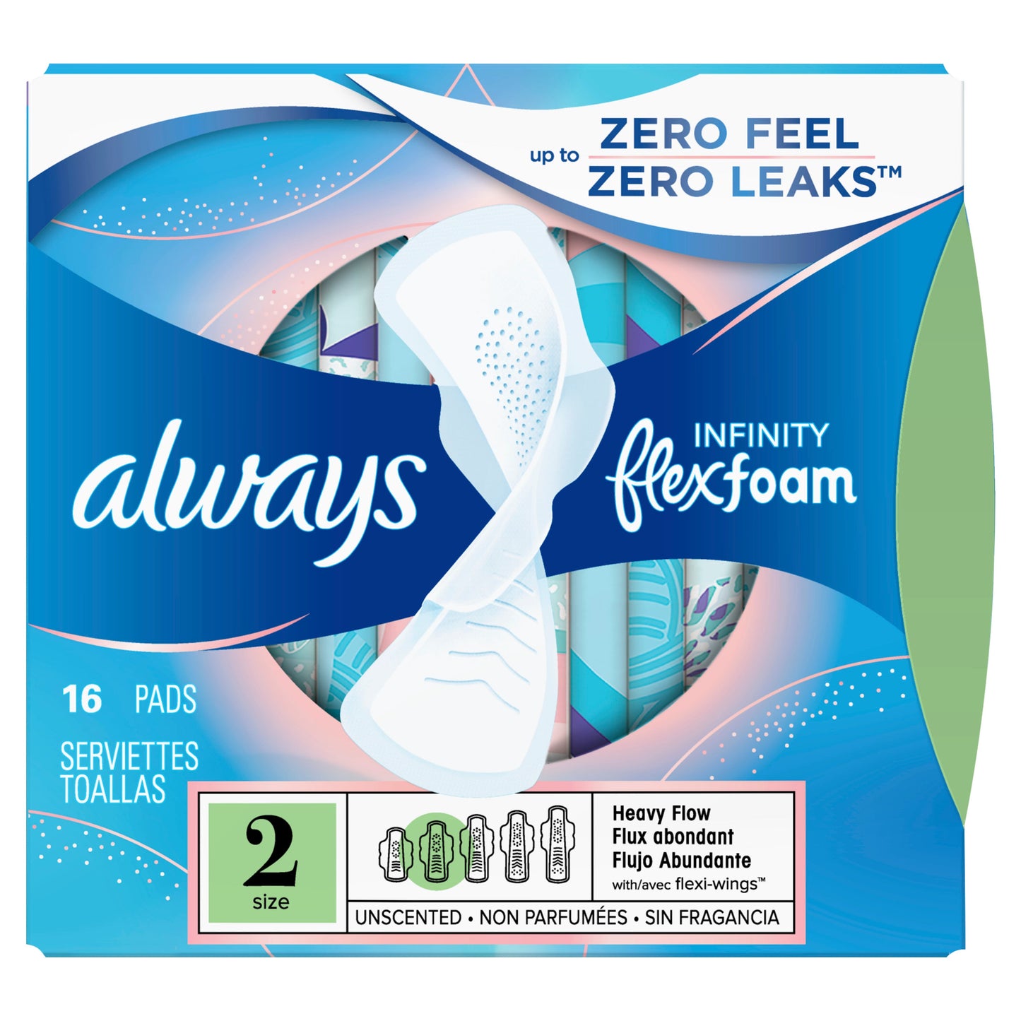 Always Infinity Super Maxi Pads With Wings; 16 Count; 12 Per Case