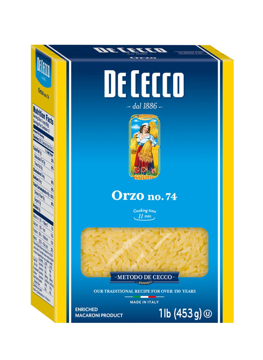 De Cecco No. 74 Orzo; 1 Pounds; 20 Per Case