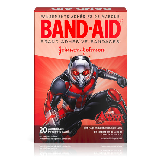 Band Aid Marvel Avengers Assorted Sizes Bandage; 20 Count; 6 Per Box; 4 Per Case - High Mart Wholesale