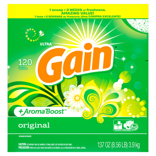 Gain Detergent Powder Regular High Suds; 8.56 Pound; 2 Per Case