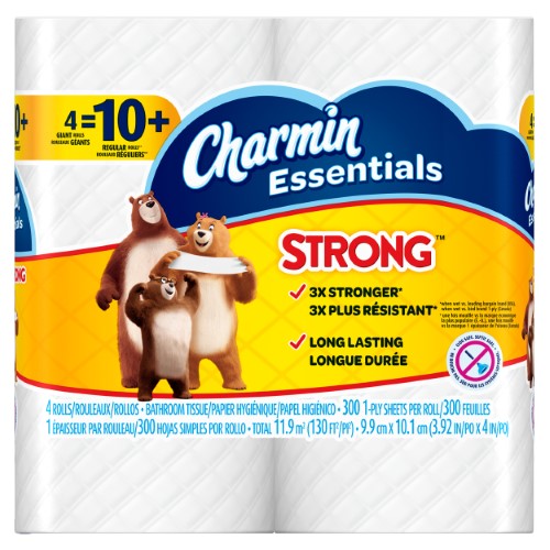 Charmin Strong Essentials Toilet Paper; 4 Per Pack - 10 Packs Per Case; 10 Per Case