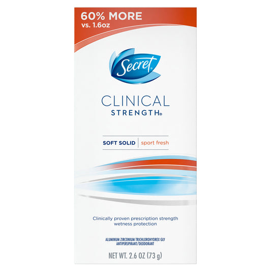 Secret Clinical Strength Antiperspirant/Deodorant Sport; 2.6 Ounce; 3 Per Box; 4 Per Case