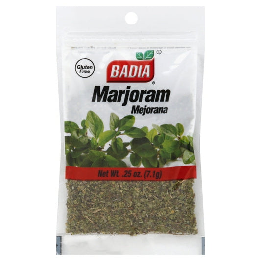 Badia Marjoram; 0.25 Ounces; 12 Per Box; 48 Per Case