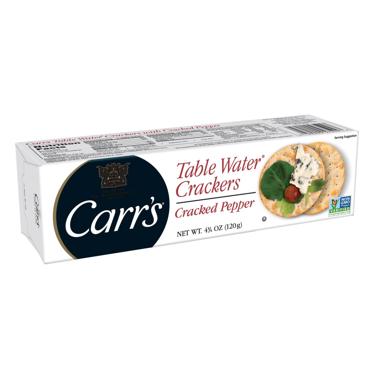 Carrs Table Water Crackers Cracked Pepper Crackers; 4.25 Ounces; 12 Per Case - High Mart Wholesale