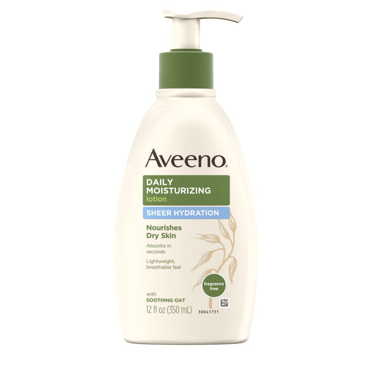 Aveeno Sheer Hydration Lotion; 12 Fluid Ounces; 3 Per Box; 4 Per Case