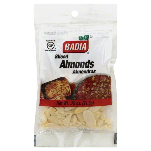 Badia Almonds Sliced; 0.75 Ounces; 12 Per Box; 48 Per Case