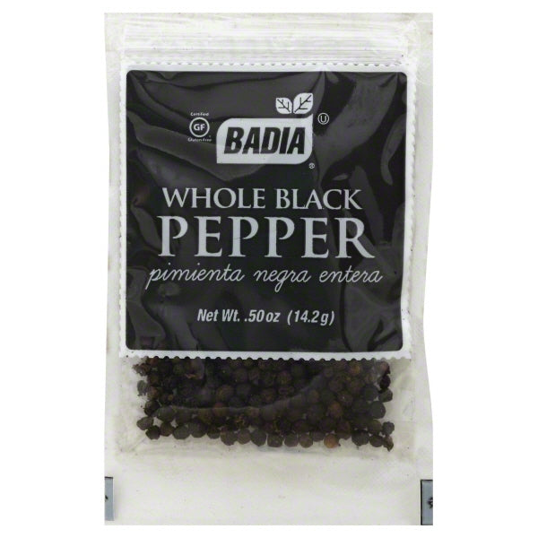 Badia Pepper Whole Black; 0.5 Ounces; 12 Per Box; 48 Per Case