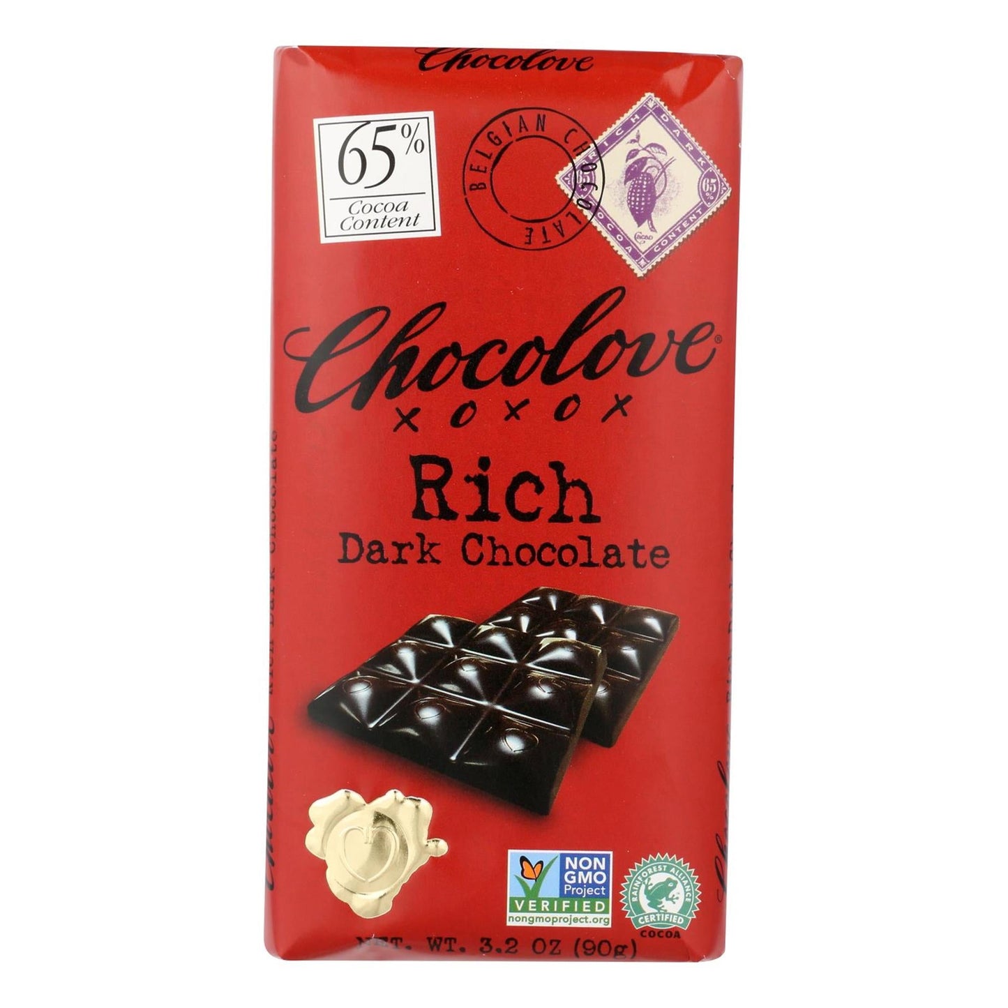 Chocolove Rich Dark Chocolate; 3.2 Ounces; 12 Per Box; 12 Per Case - High Mart Wholesale