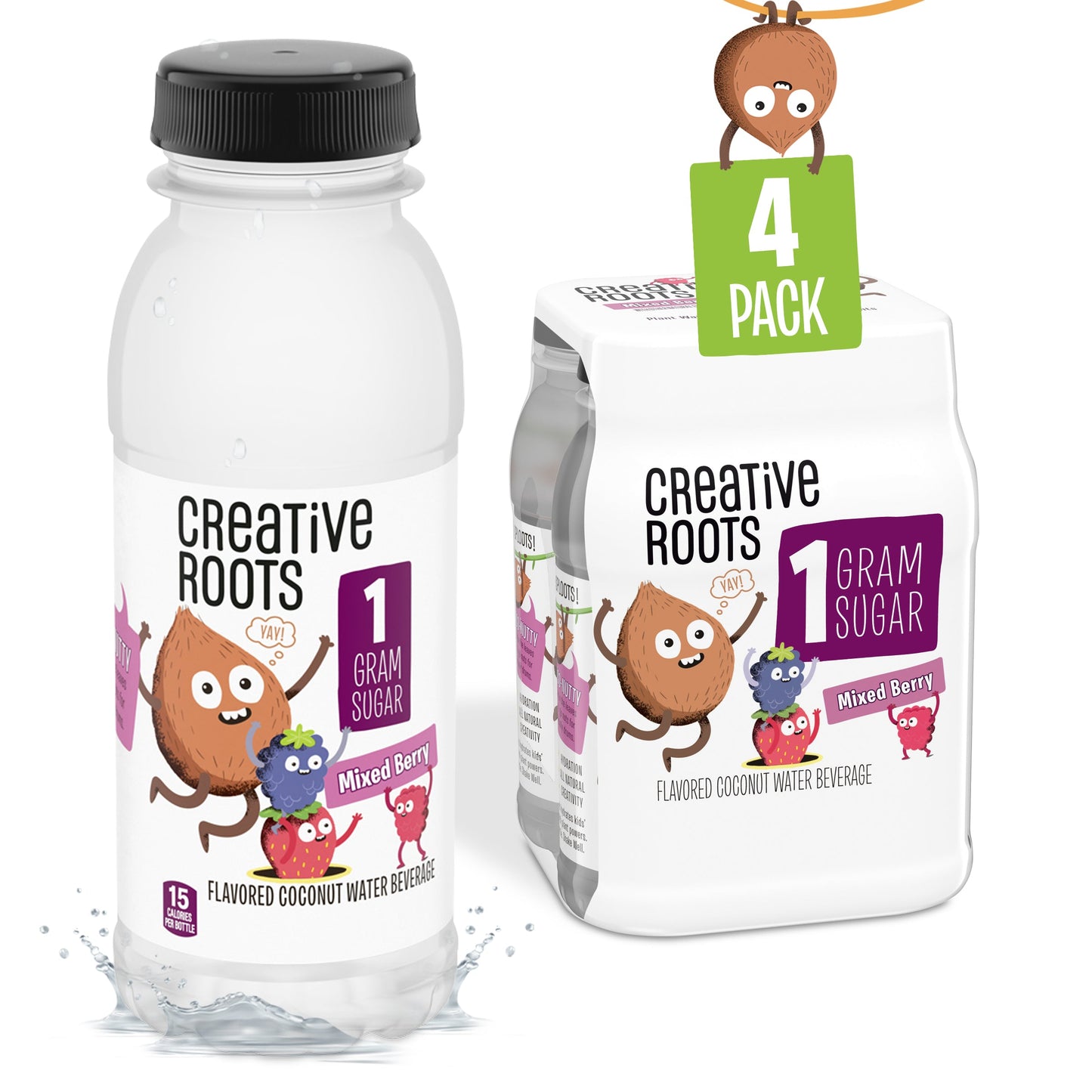 Creative Roots Mixed Berry Flavored Coconut Water; 34 Fluid Ounce; 3 Per Case - High Mart Wholesale
