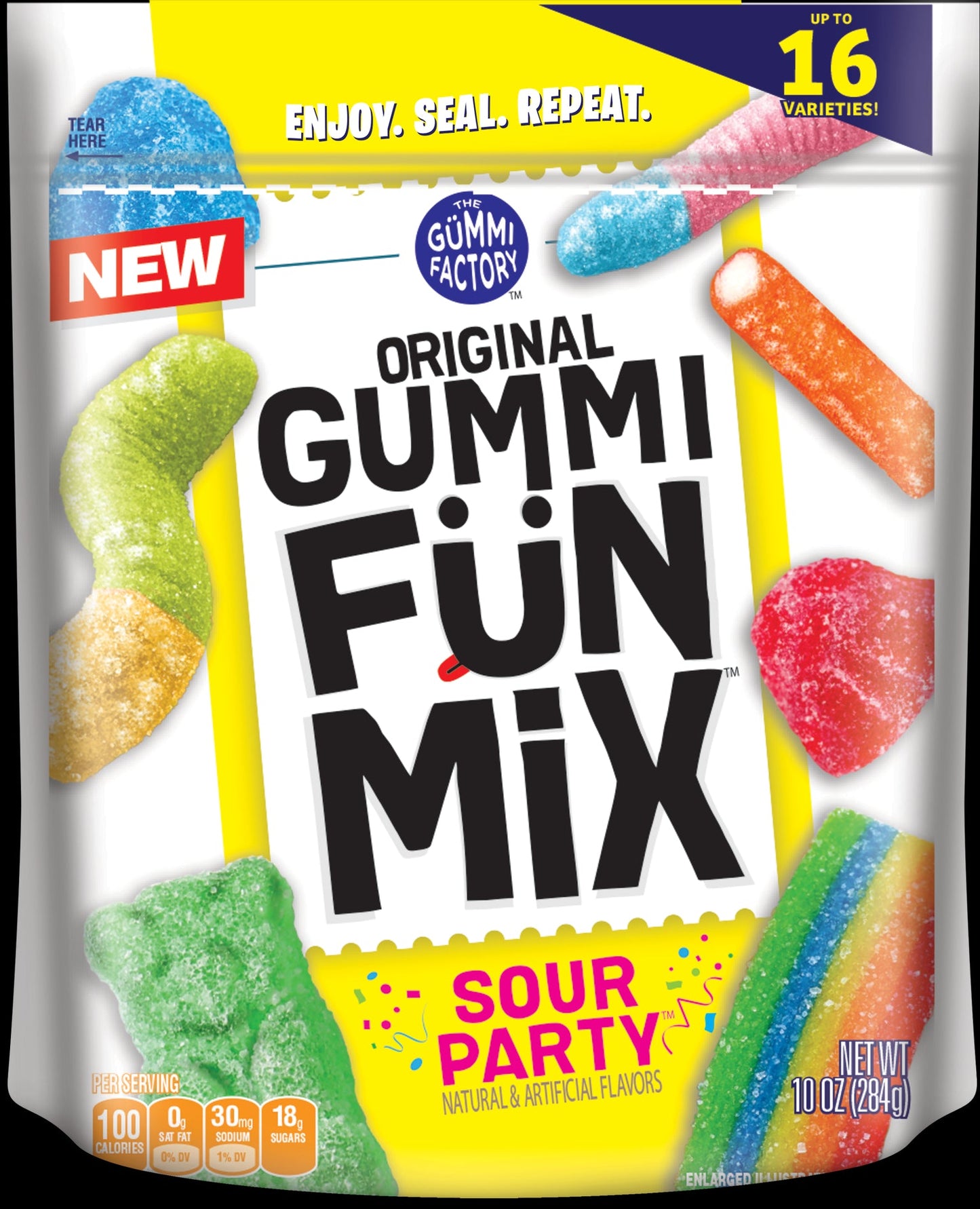 Original Gummi Fun Mix Gummi Factory Gummy Sour Party Mix; 10 Ounces; 6 Per Case
