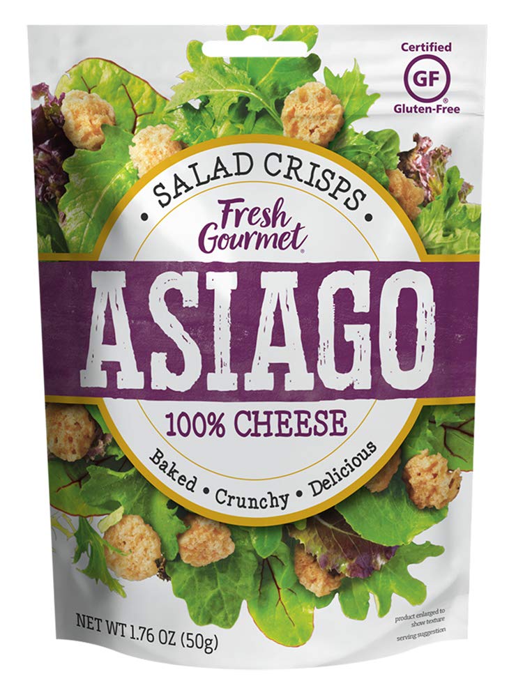 Fresh Gourmet Asiago Cheese Crisp Salad Topping Bag; 1.76 Ounce; 12 Per Case - High Mart Wholesale