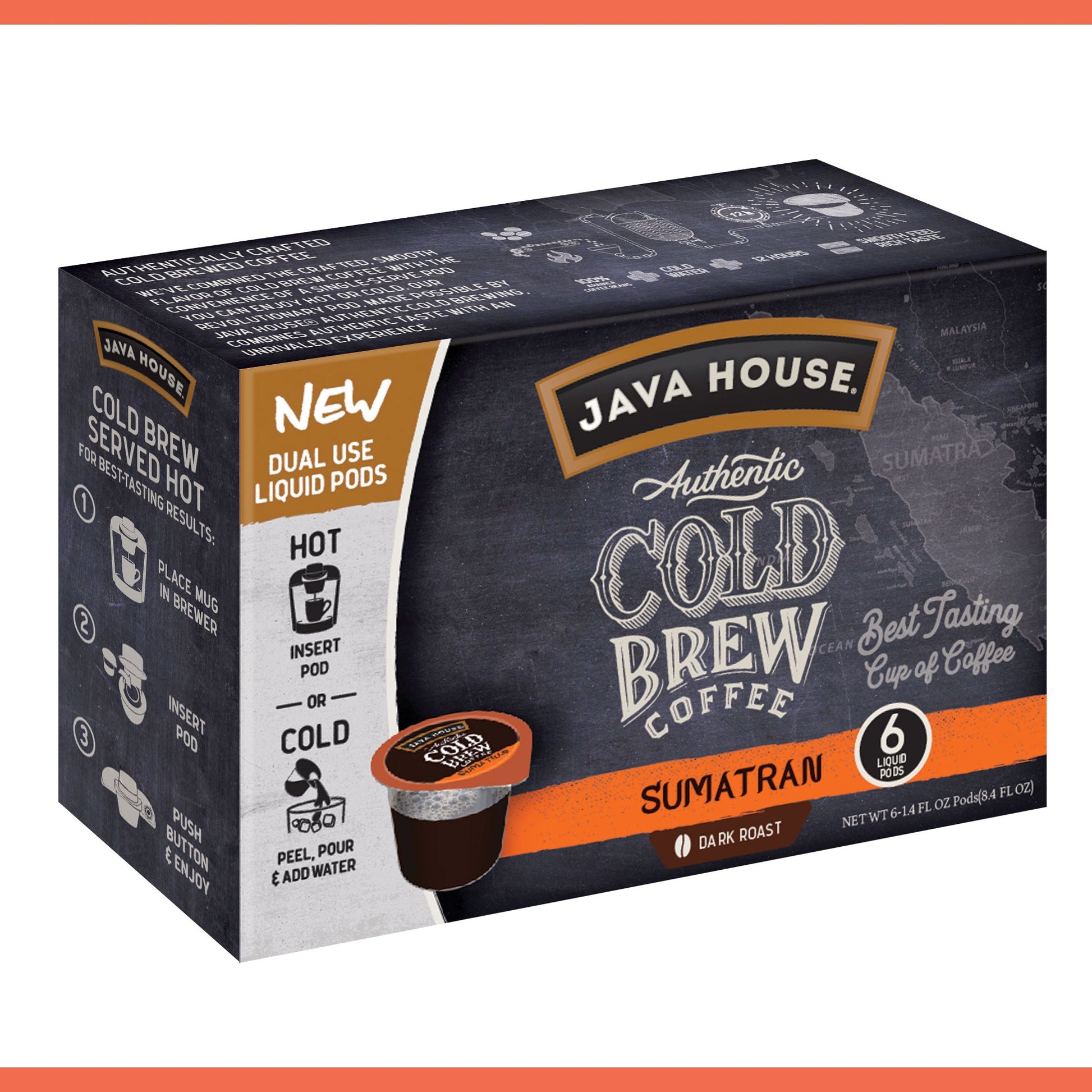 Javahouse Cold Brew Sumatran Pods; 1.35 Fluid Ounces; 6 Per Case - High Mart Wholesale