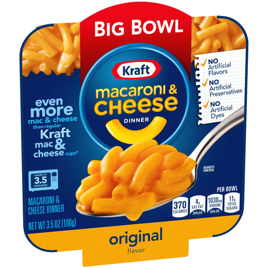 Kraft Easy Mac Macaroni & Cheese Bowl Original; 3.5 Ounces; 6 Per Case