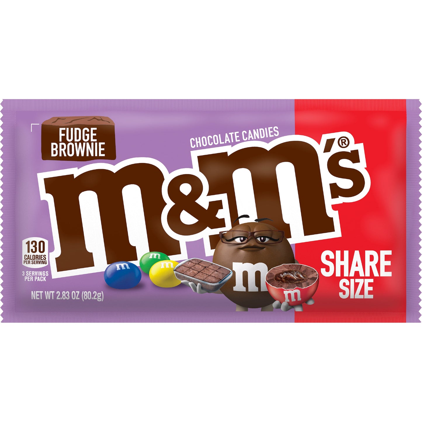 M&M's Fudge Brownie Sharing Size; 2.83 Ounces; 24 Per Box; 6 Per Case