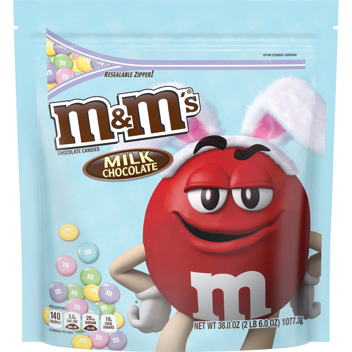 M&M's M&M Milk Chocolate Pouch Easter; 38 Ounces; 12 Per Case