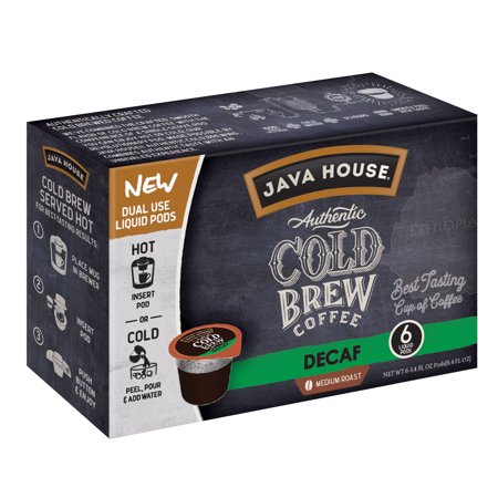 Javahouse Cold Brew Columbian Black Decaffeinated Pods; 1.35 Ounces; 6 Per Case - High Mart Wholesale