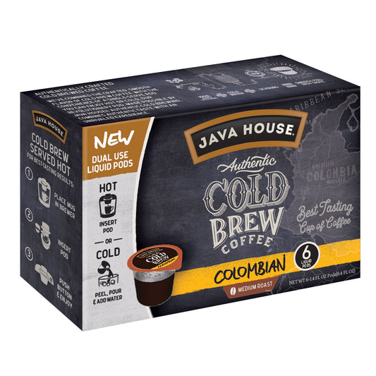 Javahouse Cold Brew Columbian Black Pods; 1.35 Fluid Ounces; 6 Per Case - High Mart Wholesale