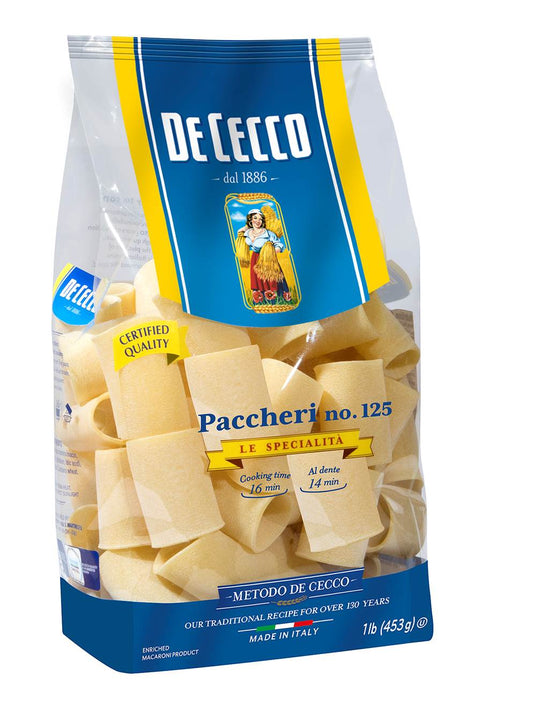 De Cecco No. 125 Paccheri; 1 Pounds; 12 Per Case