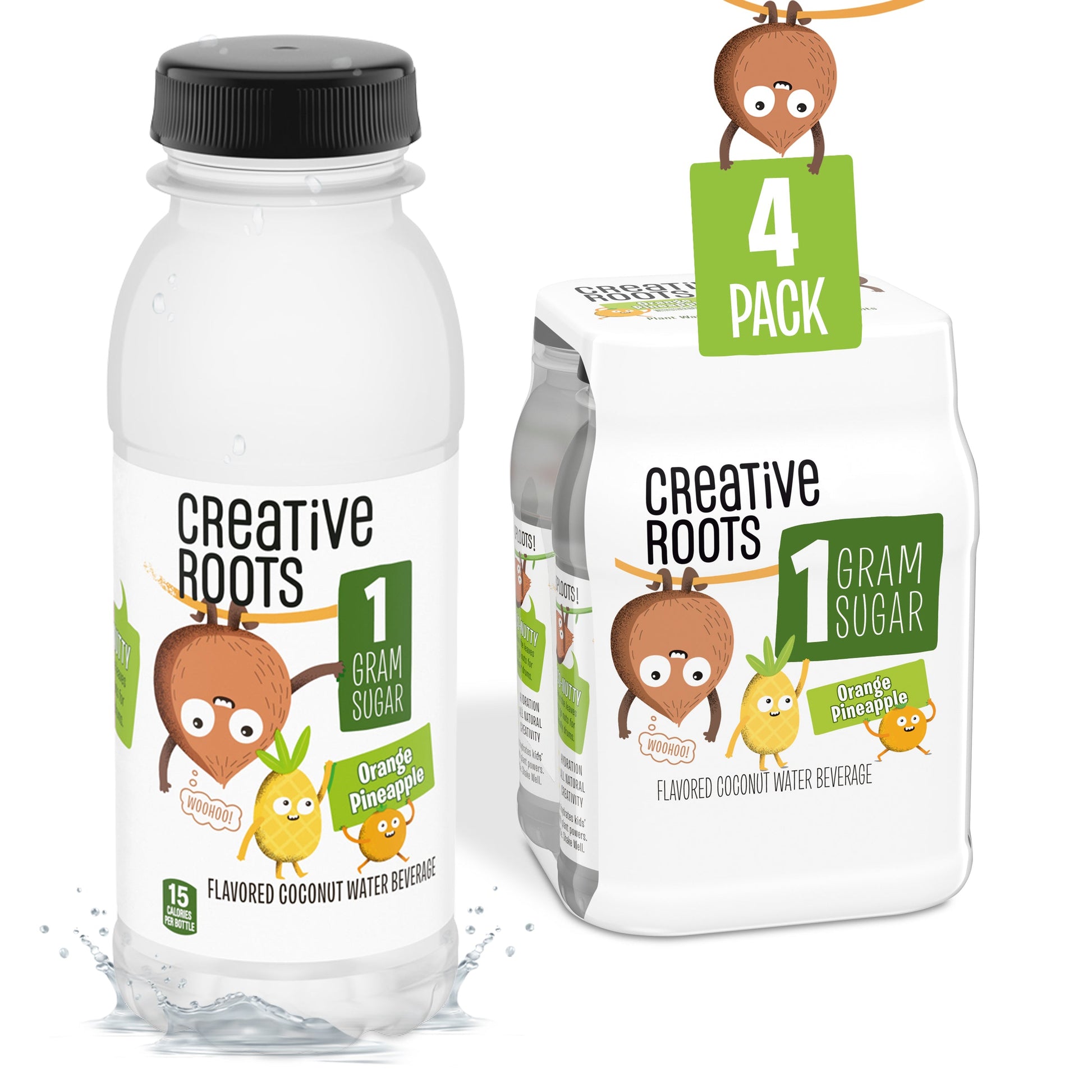 Creative Roots Orange Pineapple Flavored Coconut Water; 8.5 Fluid Ounce; 4 Per Box; 3 Per Case - High Mart Wholesale