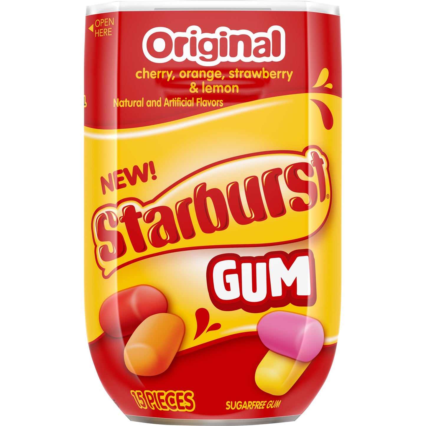 Starburst Original Gum Hero Bottle; 15 Piece; 8 Per Box; 10 Per Case