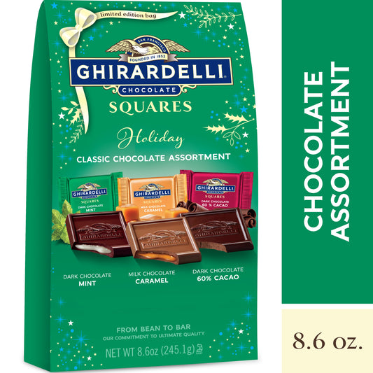Ghirardelli Premium Assorted Chocolate Squares Large Bag; 8.6 Ounces; 12 Per Case - High Mart Wholesale