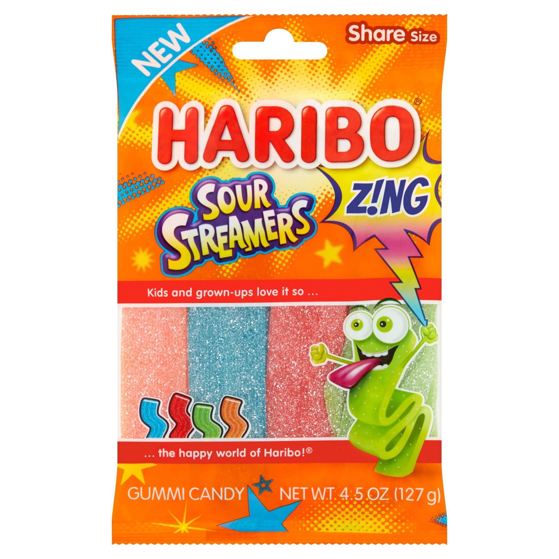 Haribo Confectionery Sour Streamers Gummi Candy; 4.5 Ounce; 12 Per Case - High Mart Wholesale