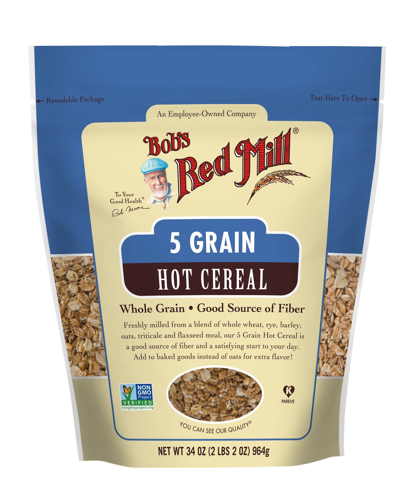 Bob's Red Mill Natural Foods Inc Cereal 5 Grain Rolled; 34 Ounces; 4 Per Case