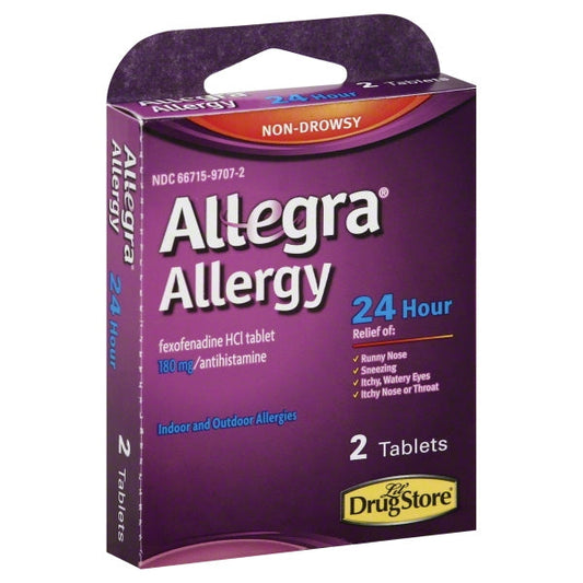 Allegra Little Drug Store Trial Allergy Medicine; 2 Count; 6 Per Box; 96 Per Case - High Mart Wholesale