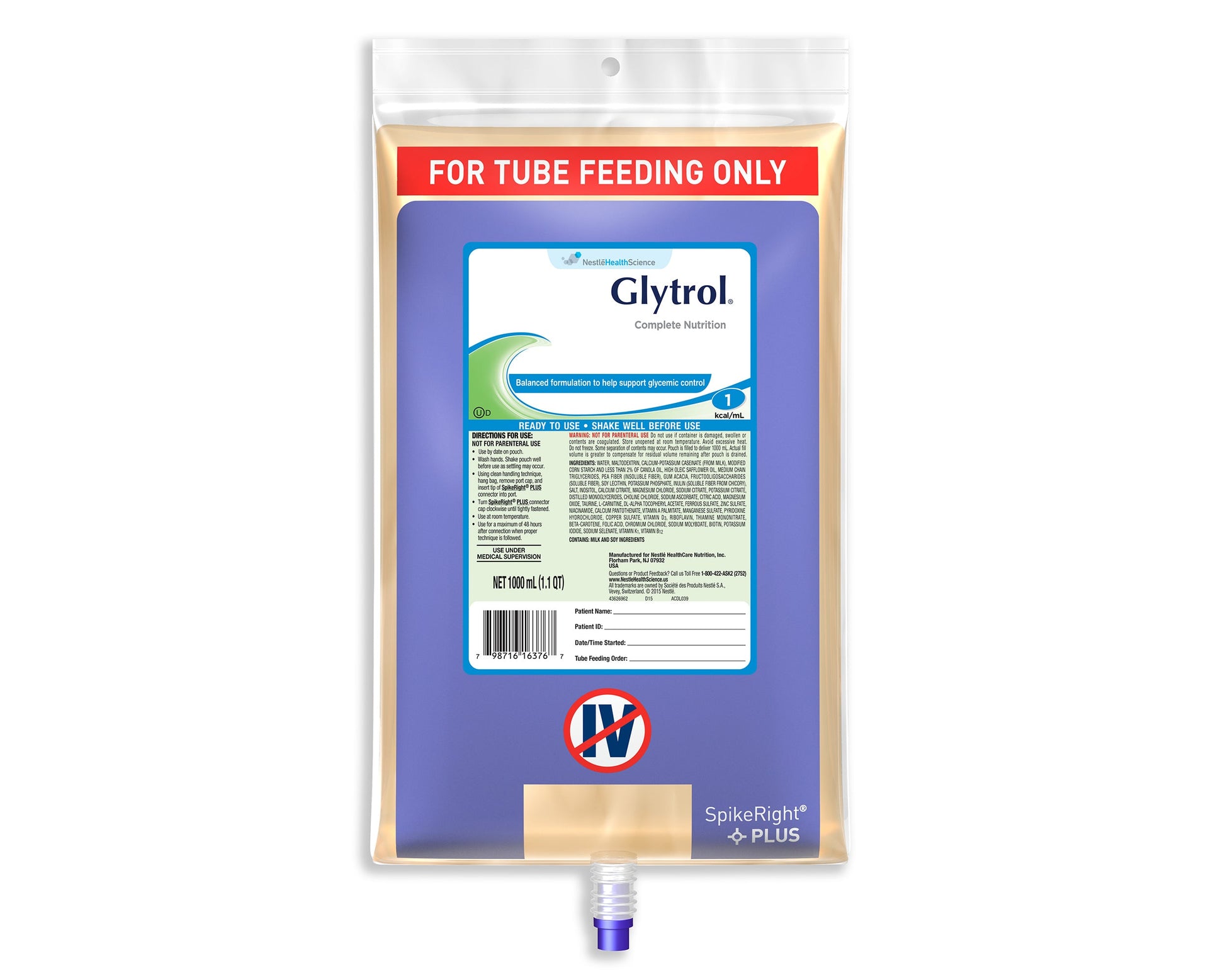 Nutren Glytrol-Obs Diabetes Tube Feeding Prebio 1; 33.8 Fluid Ounces; 6 Per Case - High Mart Wholesale