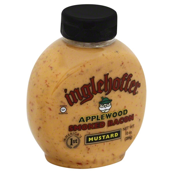 Inglehoffer Applewood Smoked Bacon Squeeze Mustard Bottle; 10 Ounce; 6 Per Case - High Mart Wholesale