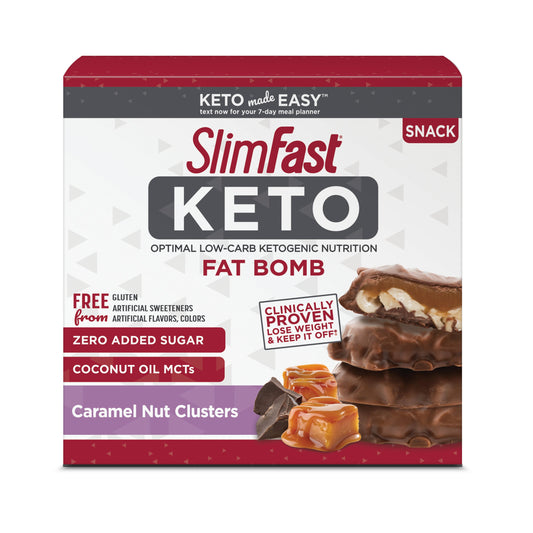 Slimfast Chocolate Caramel Nut Clusters Keto; 0.59 Ounces; 14 Per Box; 4 Per Case