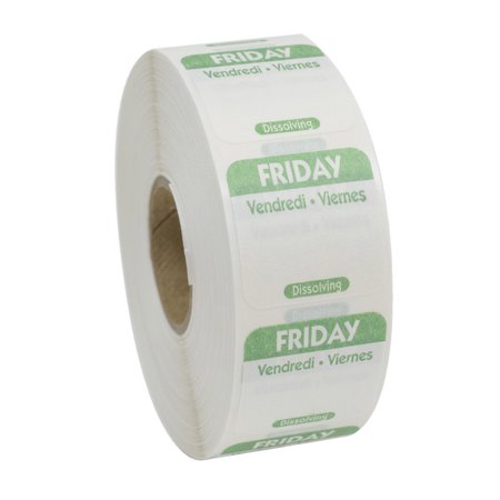 Ncco National Checking 1 Inch X 1 Inch Trilingual Green Friday Dissolvable Label; 1000 Each