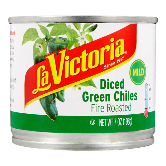 La Victoria Pepper Diced Green Chile Mild Retail; 7 Ounces; 24 Per Case - High Mart Wholesale