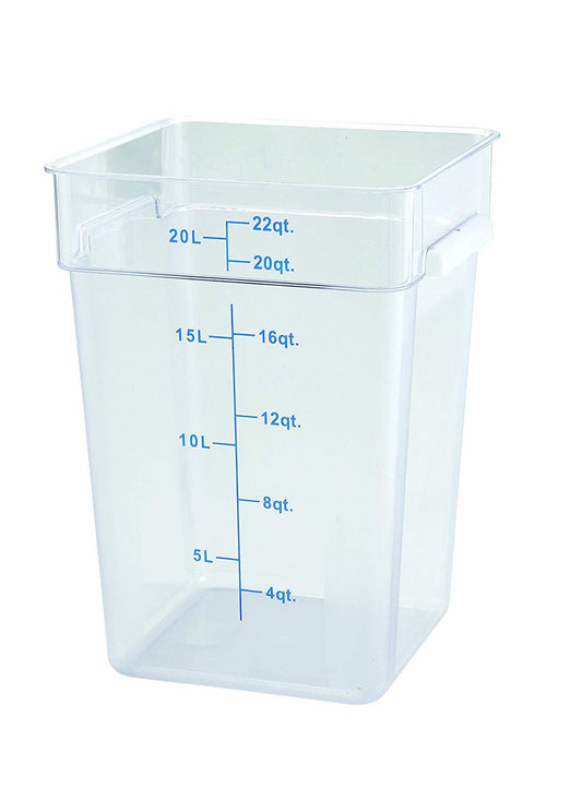 Winco Container Polycarbonate Square Storage 22 Quart; 6 Each; 1 Per Case - High Mart Wholesale