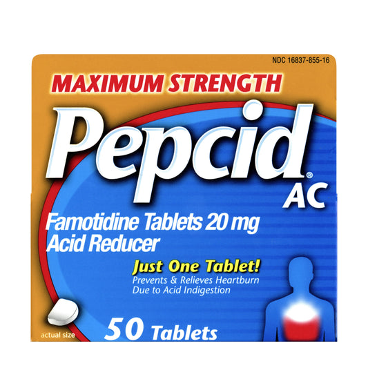 Pepcid Acid Tablet 50 Count; 50 Count; 3 Per Box; 8 Per Case