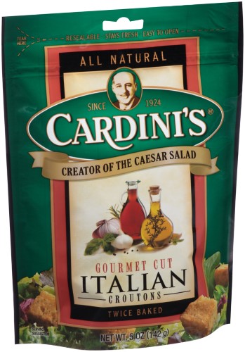 Cardini's Gourmet Cut Italian Crouton Bag; 5 Ounce; 12 Per Case - High Mart Wholesale