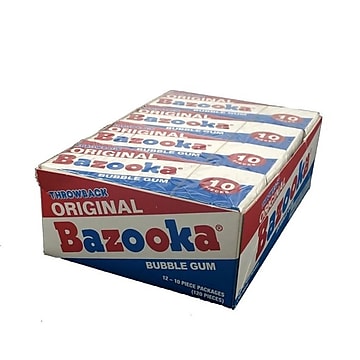 Bazooka Original Bubble Gum Wallet Pack; 2.11 Ounces; 12 Per Box; 12 Per Case