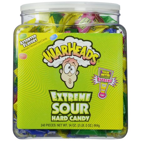 Warheads Xtreme Sour Hard Candy Tub; 34 Ounces; 6 Per Case